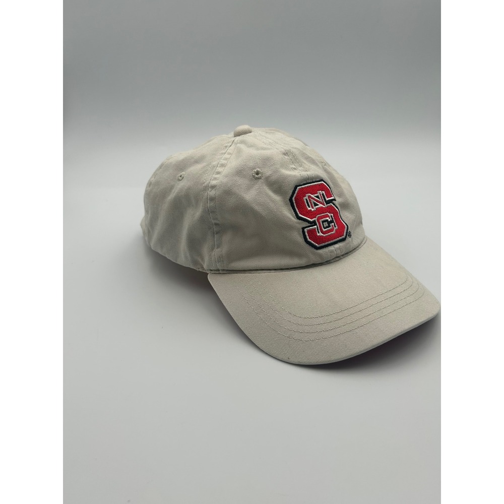 NC State Wolfpack Hat Signatures Khaki Red Adjustable Cap NCAA B1295